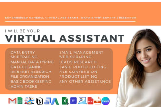 do any virtual assistant, data entry and web research job