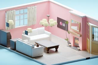 model and render a 3d scene in blender