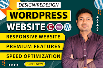 design redesign responsive wordpress website or elementor pro business website