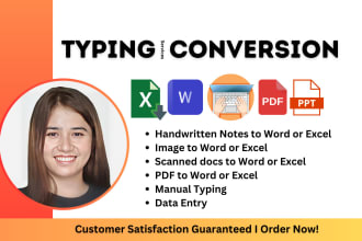 do typing works, file conversion, copy paste