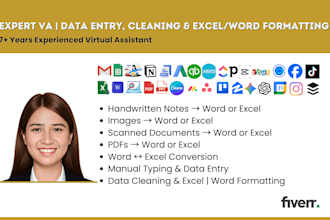 do typing works, file conversion, copy paste