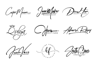 design handwritten, scripted, signature, calligraphy, cursive logo