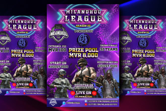 create perfect game flyer, game poster,  for esports tournament