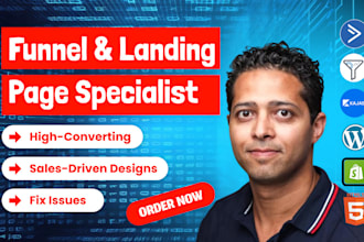 create a high converting funnel landingpage and fix issues