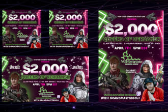design game flyer, twitch, facebook, twitter, instagram banner