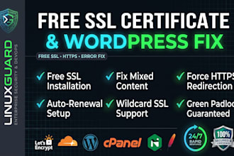 install a free SSL certificate and fix wordpress SSL errors