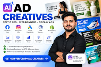 create ai ad creatives, static ads and web banners for your business