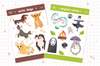 draw a cute animal, emoticons, stickers, and a sticker sheet