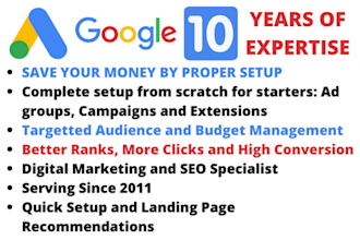 setup google ads adwords PPC campaign for high conversion