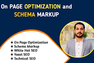 do wordpress onpage, yoast, and technical SEO, schema markup