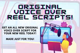 write original commercial or character reels for you