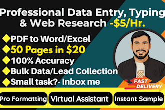 do data entry, typing, convert PDF to word, pdf convert excel, copy paste job