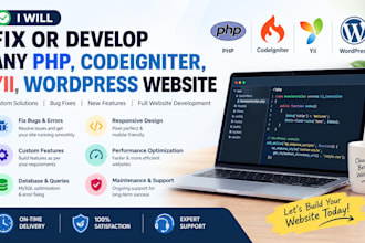 fix or develop any php, codeigniter, yii, wordpress website