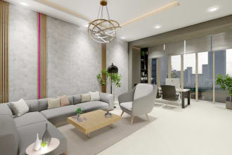 do awesome architectural interior 3d rendering