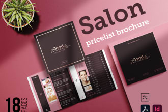 provide editable salon menu template 18 pages