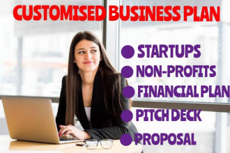 write a professional business plan, startups, nonprofits, financial plan