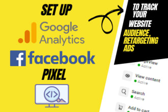 set up google analytics, facebook pixel for website analysis and ads campaign