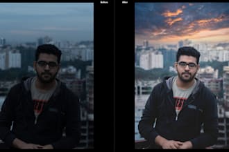 retouch, color correct, and replace the sky of your photo