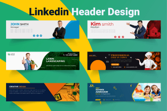 design linkedin header, and social media cover or post