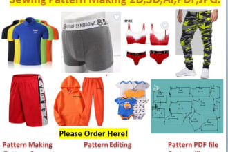 do sewing pattern making of your project