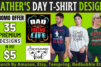 provide trendy fathers day pod ready t shirt design bundle