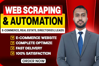 scrape ecommerce website, extract leads and build python automation bot