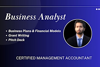 write a business plan and develop excel financial model