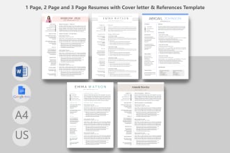 provide editable 5 resume templates and cover letter