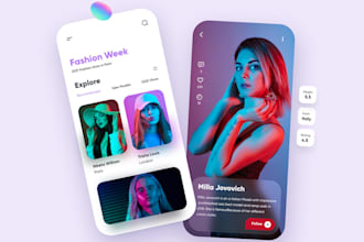 do web and mobile UI UX design, xd, figma