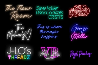 design a unique neon logo