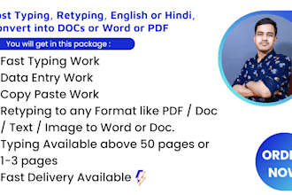 do fast typing, retype, pdf to word in microsoft word