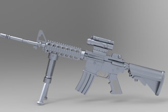 3d model of game ready weapon