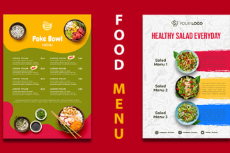 design restaurant menu card and food flyer