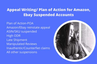 write ebay and amazon appeal, poa for your suspended account
