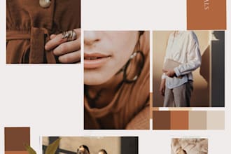 make a fashion mood board with a color palette