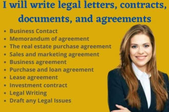 write legal letters, contracts, documents, and agreements