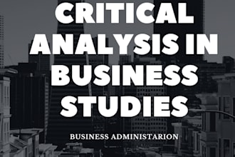 help in critical analysis in business studies