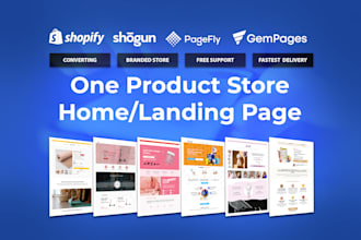 design high converting shopify landing page,product page in pagefly, gempages