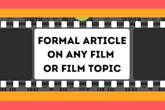 write an essay or article about your film studies topic