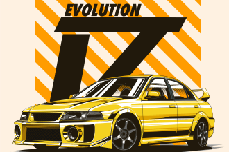 draw cool car vector illustration for your t shirt