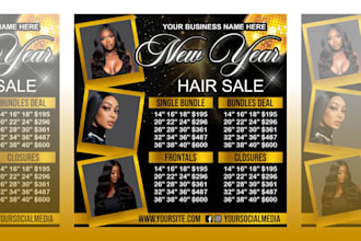 design hair extension and lash extension flyers, spa flyers