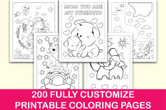 give you 200 kids coloring book pages for your business