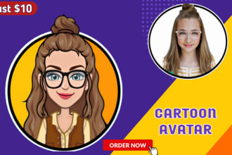 draw cartoon avatar or cartoon character of yourself