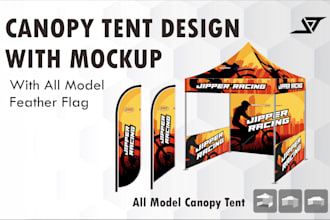 design creative motocross tent and flags