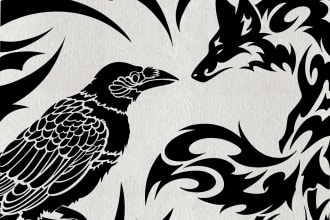 make a tribal, maya, celtic tattoo design, lettering