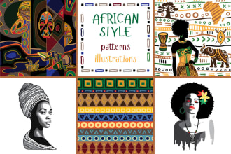 do textile patterns or illustrations in african style