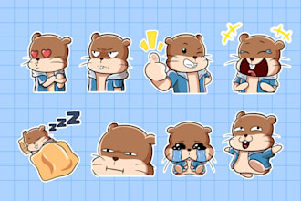 create cartoon stickers, emoji, emoticon and characters