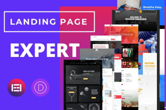 design responsive wordpress landing page with divi or elementor pro