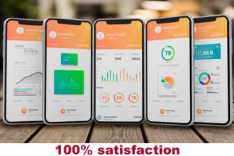 design UI mobile app iphone android and mockups