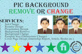 remove and change bg or suit professionally